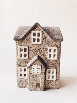 Keramikkhus grått 11x15 cm