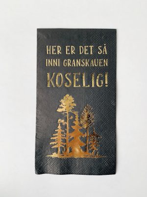 Serviett Inn i granskauen koselig 33x40 cm sort