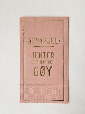 Serviett Advarsel! Jenter som har det gøy 33x40 cm