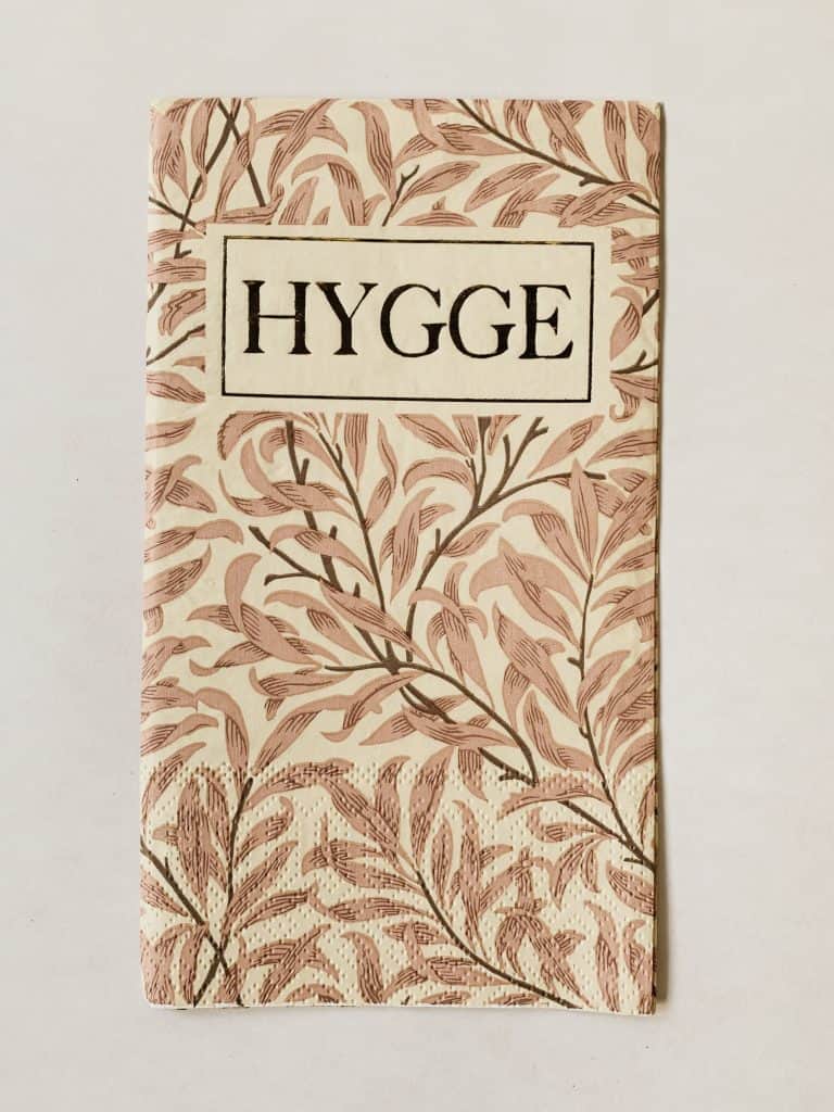 Serviett Hygge – blader rosa 33×44 cm