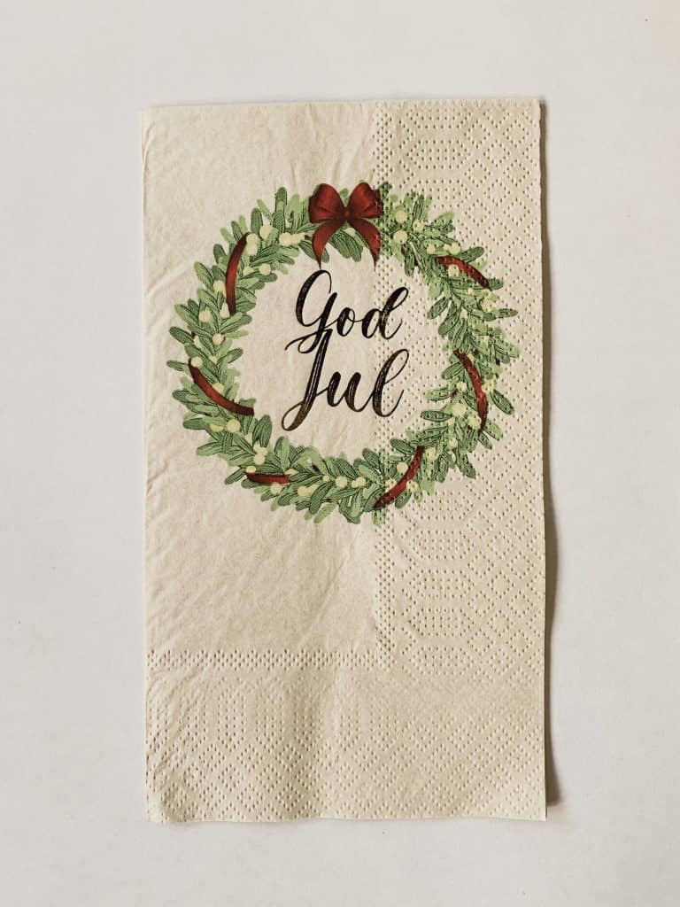 Serviett God jul – krans – 33×44 cm