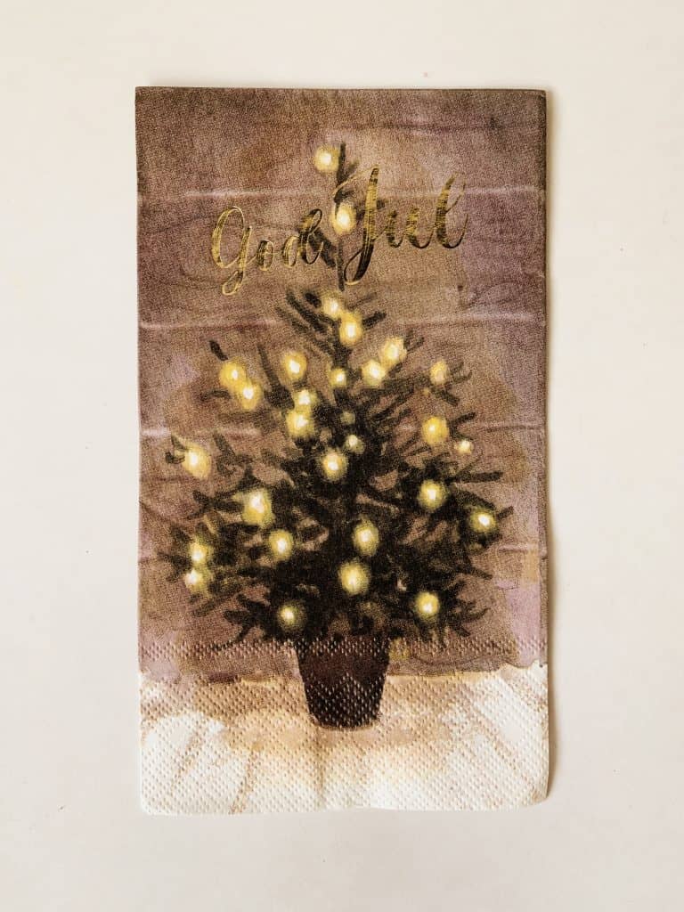 Serviett God jul – lite juletre – 33×44 cm