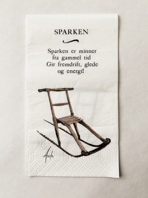 Serviett buffet "Sparken" Akvarell malt av Anita Sletten Nordicwild