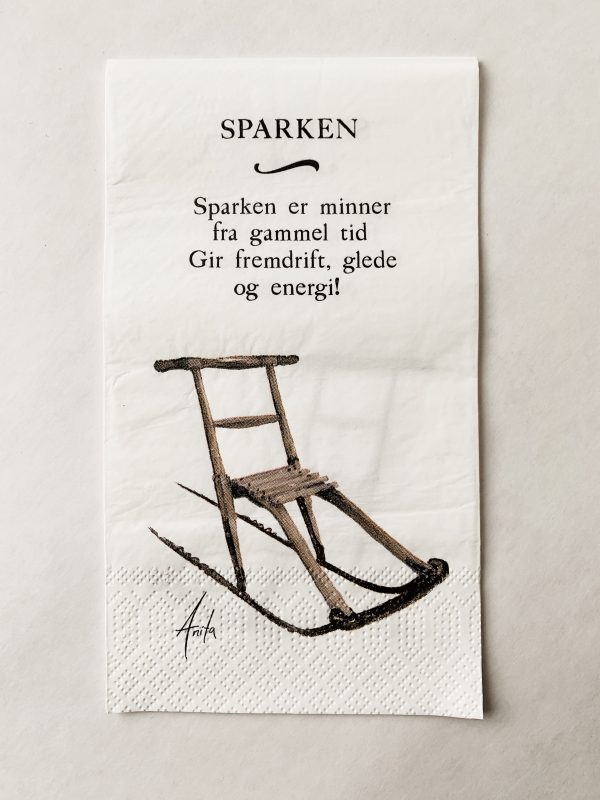 Serviett buffet "Sparken" Akvarell malt av Anita Sletten Nordicwild