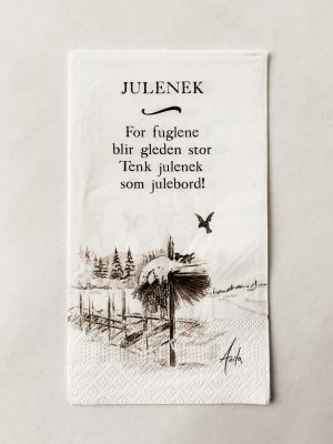 Serviett buffet "Julenek" Akvarell malt av Anita Sletten Nordicwild