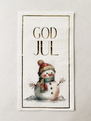 Serviett buffet "god jul" snømann