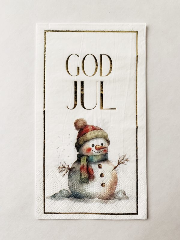 Serviett buffet "god jul" snømann