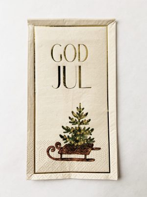 Serviett buffet "god jul" kjelke med juletre