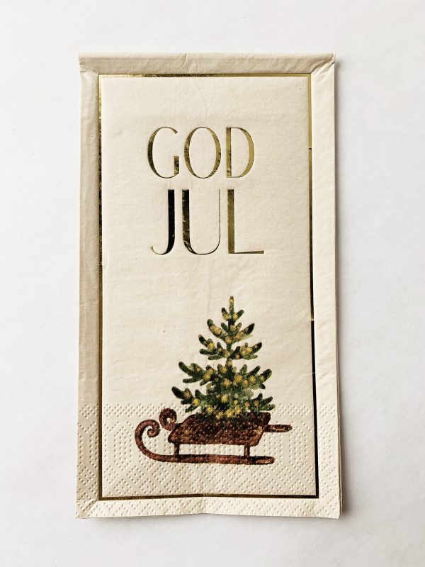 Serviett buffet "god jul" kjelke med juletre