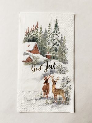 Serviett buffet "god jul" hjort