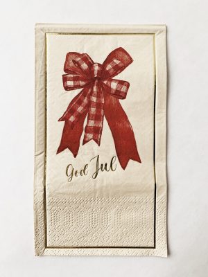 Serviett buffet "god jul" sløyfe