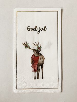 Serviett buffet "God jul" reinsdyr
