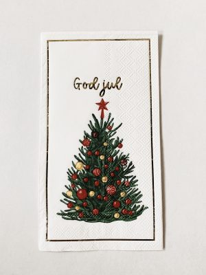 Serviett buffet "God jul" juletre
