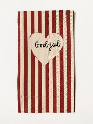 Serviett buffet "GOD JUL" røde striper