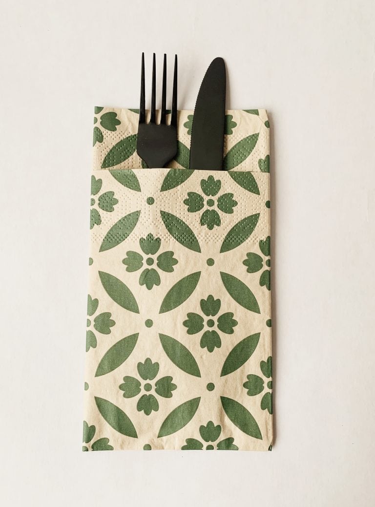 Bestikk-serviett 40×40 cm grønn retro