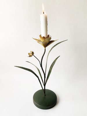 Metall lysholder narciss h 30 cm