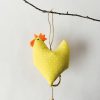 Heng høne tekstil 21x9 cm gul