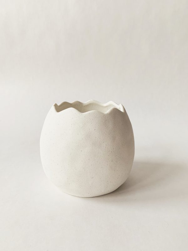 Keramikkpotte egg 11x13 cm