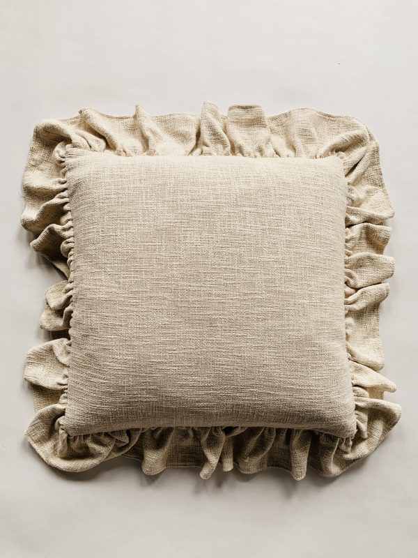 Putetrekk m kappe 50x50 cm creme