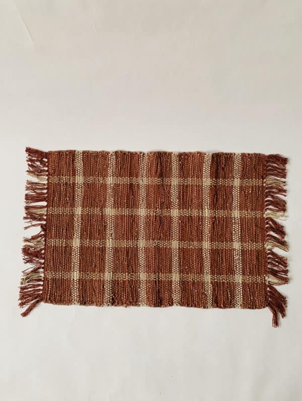Dørmatte skinn ruter 50x70 cm rust
