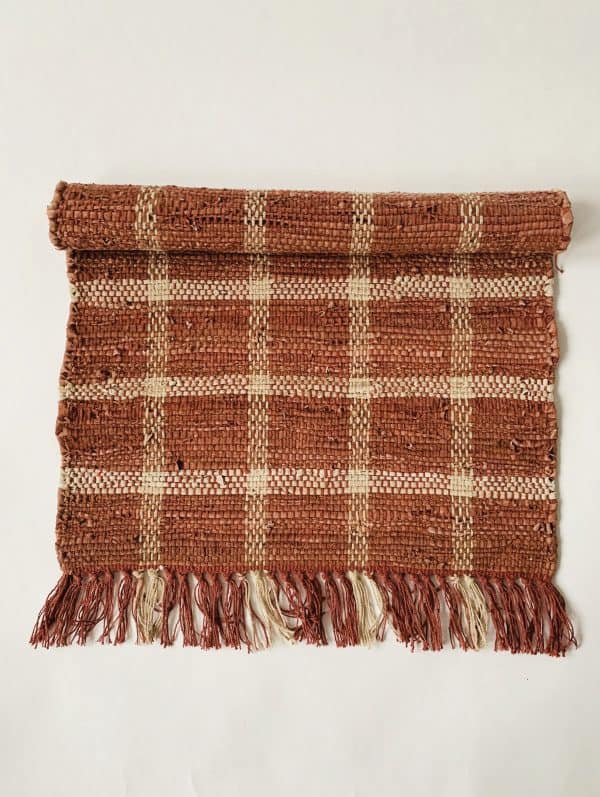 Rye skinn ruter 60x160 cm rust