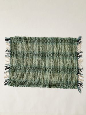 Dørmatte bomull striper 50x70 cm sjøgrønn
