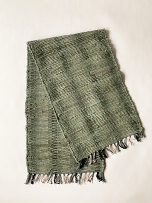 Løper bomull striper 40x140 cm sjøgrønn