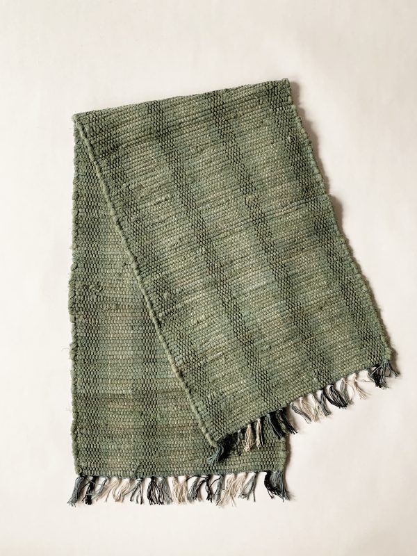 Løper bomull striper 40x140 cm sjøgrønn
