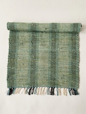 Rye bomull striper 60x160 cm sjøgrønn