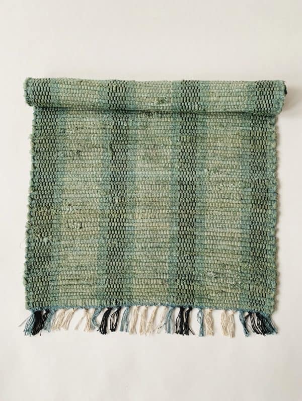 Rye bomull striper 60x160 cm sjøgrønn