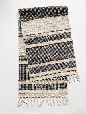 Løper bomull striper 40x140 cm sort/creme