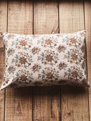 Putetrekk Anna 40x60 cm off white m blomster 100% bomull