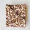 Duk 140x320 cm brun/rosa blomstret