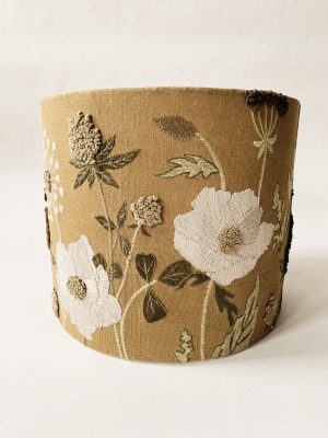 Lampeskjerm broderi 25x34 cm sennep