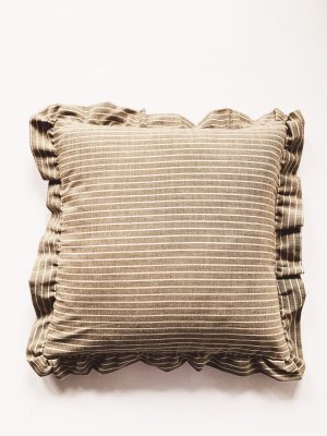 Putetrekk stripet m kappe 45x45 cm grønt