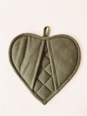 Gryteklut hjerte 20x20 cm grønn