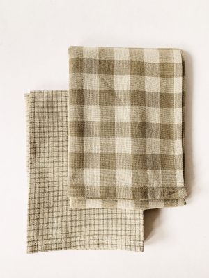 Kjøkkenhåndkle 45x45 cm 2-pakk khaki