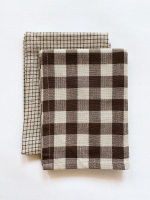 Kjøkkenhåndkle 45x45 cm 2-pakk brun