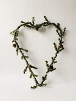 Bar hjertekrans 35 cm